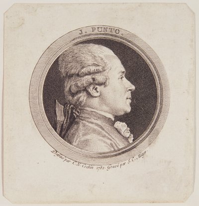 Portrait of Giovanni Punto (1746-1803) (engraved by Simon Charles Miger) by Charles Nicolas II Cochin